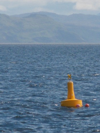 The oceanographic mooring in Tiree Passage, Inner Hebrides